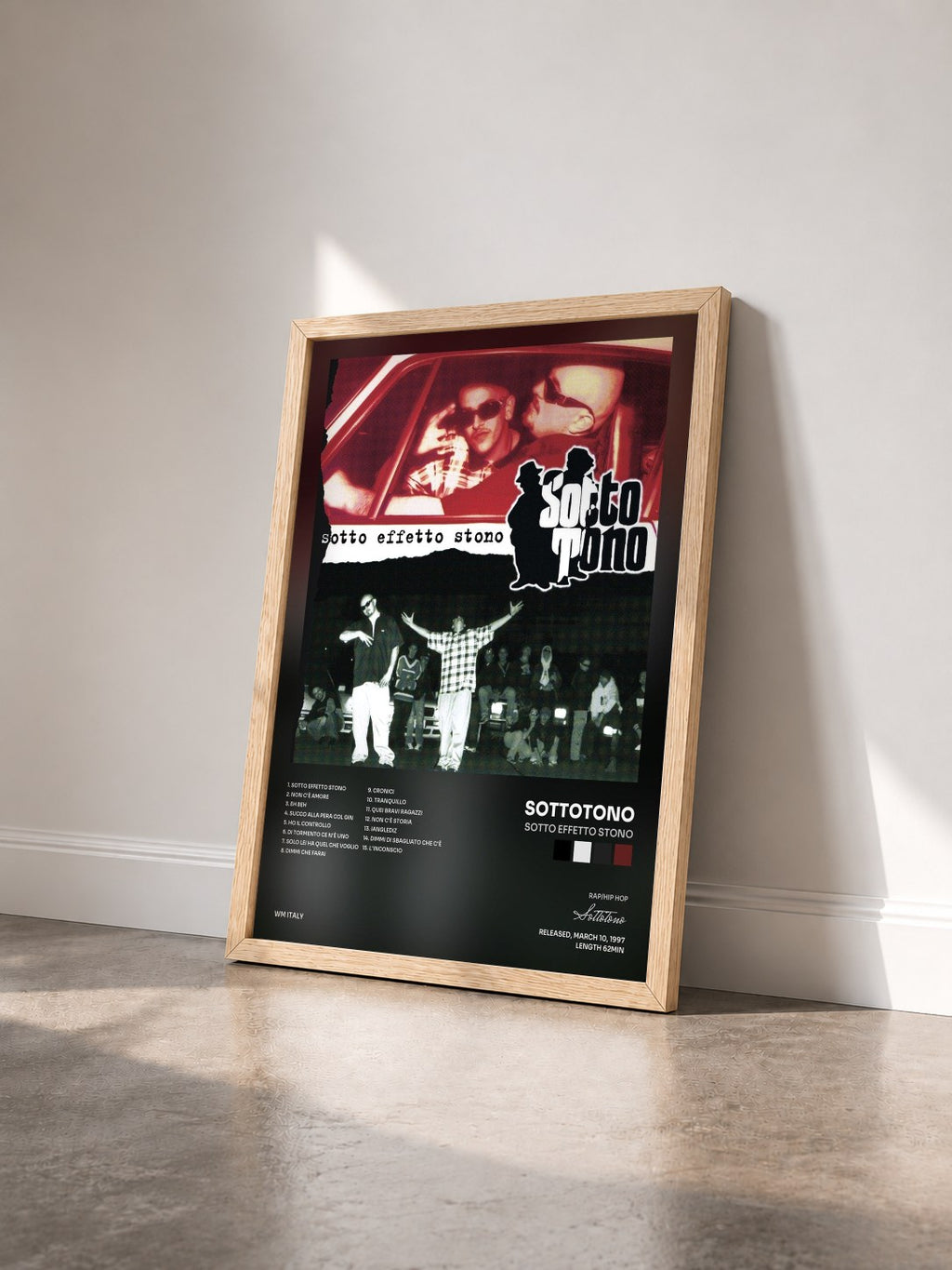 #bois Tableau de l'album Sotto effetto stono de Sottotono vu de trois quarts, cadre en bois brut