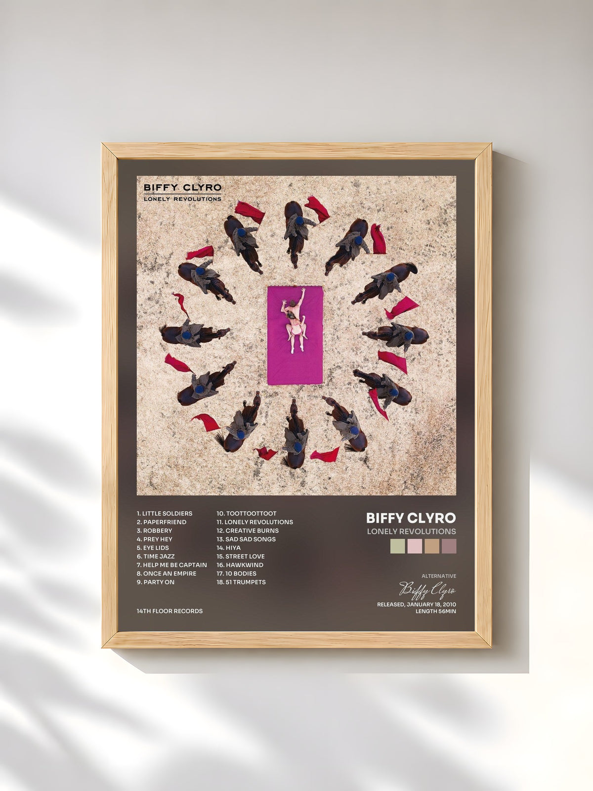 #bois Tableau de l'album Lonely Revolutions de Biffy Clyro, cadre en bois brut, imprimé et encadré en France