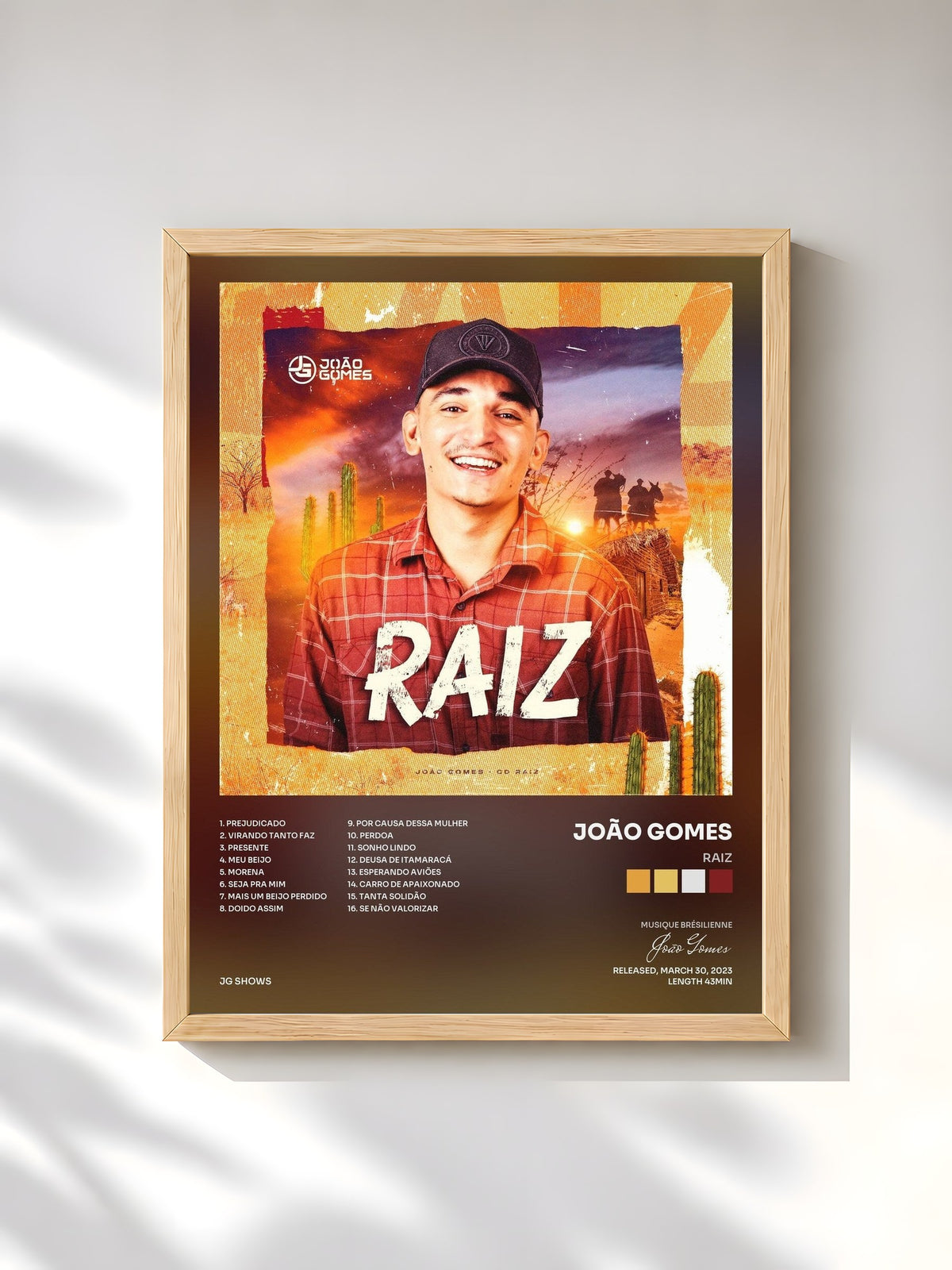 #bois Tableau de l'album RAIZ de João Gomes, cadre en bois brut, imprimé et encadré en France