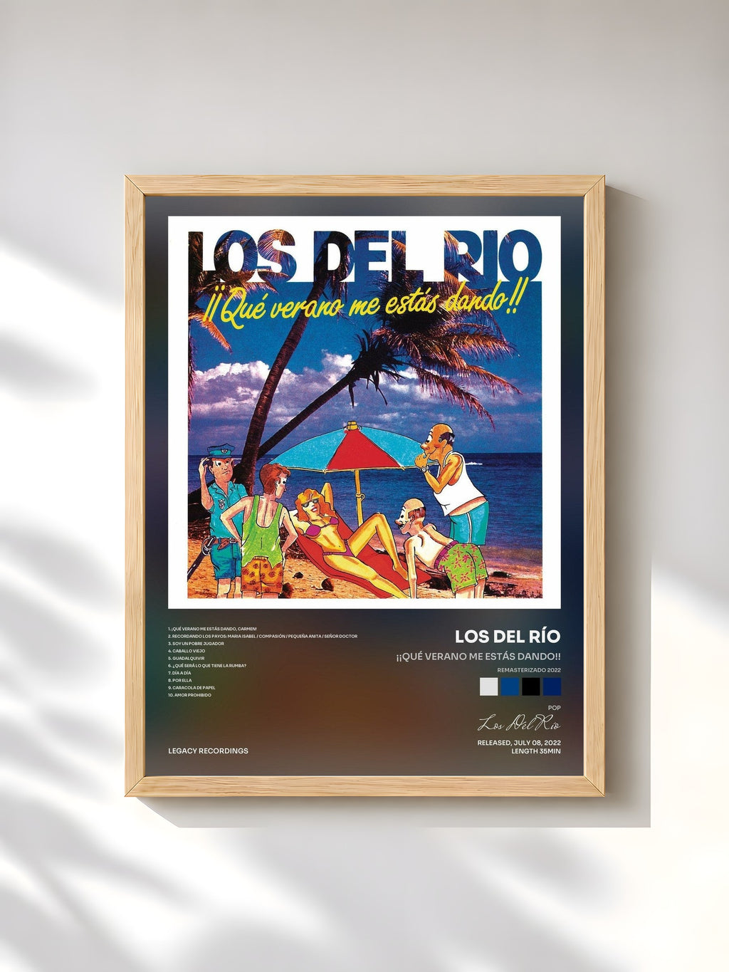 #bois Tableau de l'album ¡¡Qué Verano Me Estás Dando!! (Remasterizado 2022) de Los Del Río, cadre en bois brut, imprimé et encadré en France