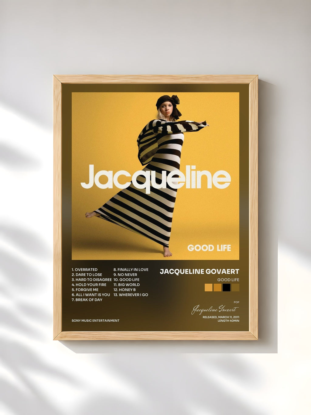 #bois Tableau de l'album Good Life de Jacqueline Govaert, cadre en bois brut, imprimé et encadré en France