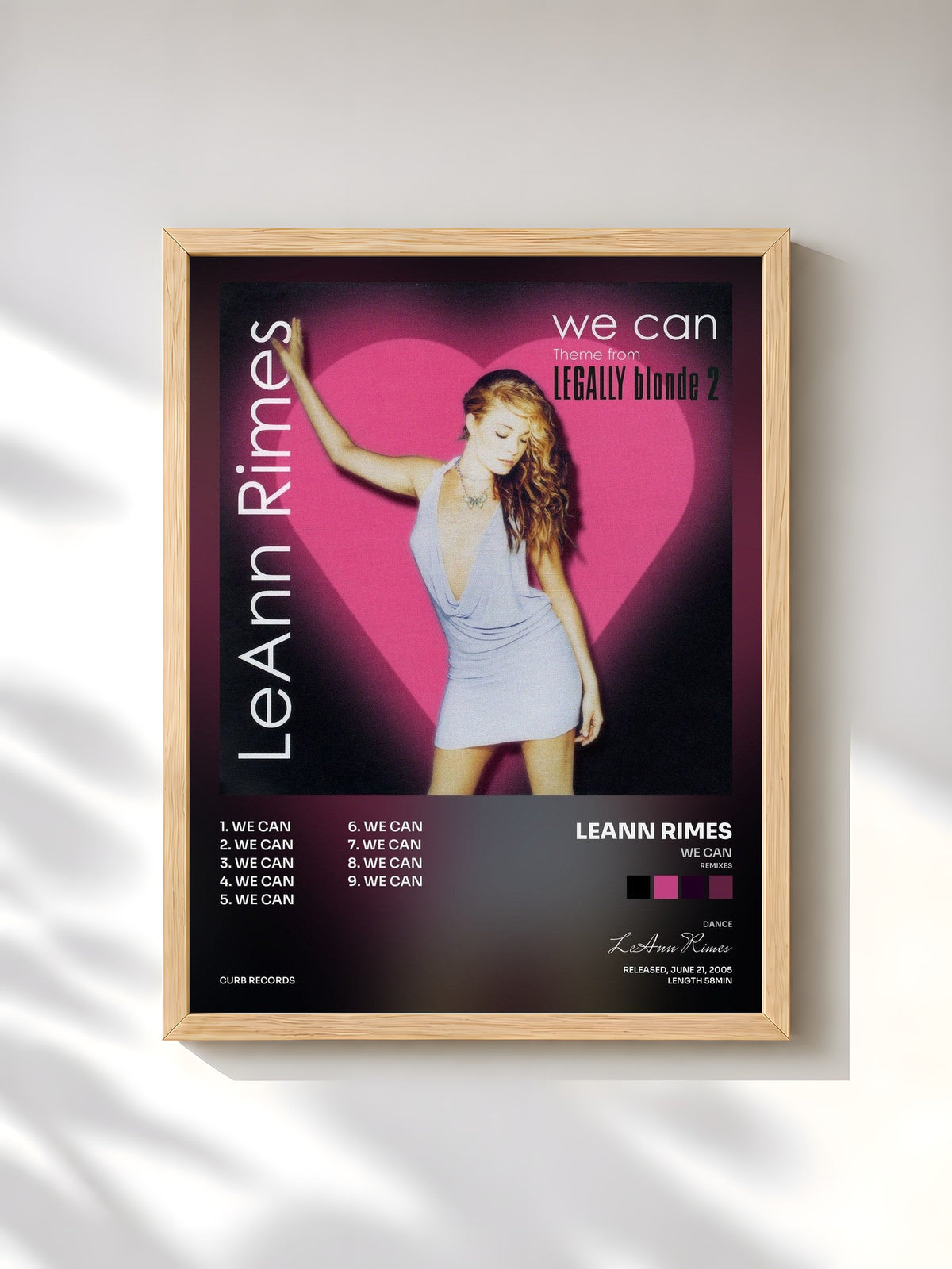 #bois Tableau de l'album We Can (Remixes) de LeAnn Rimes, cadre en bois brut, imprimé et encadré en France