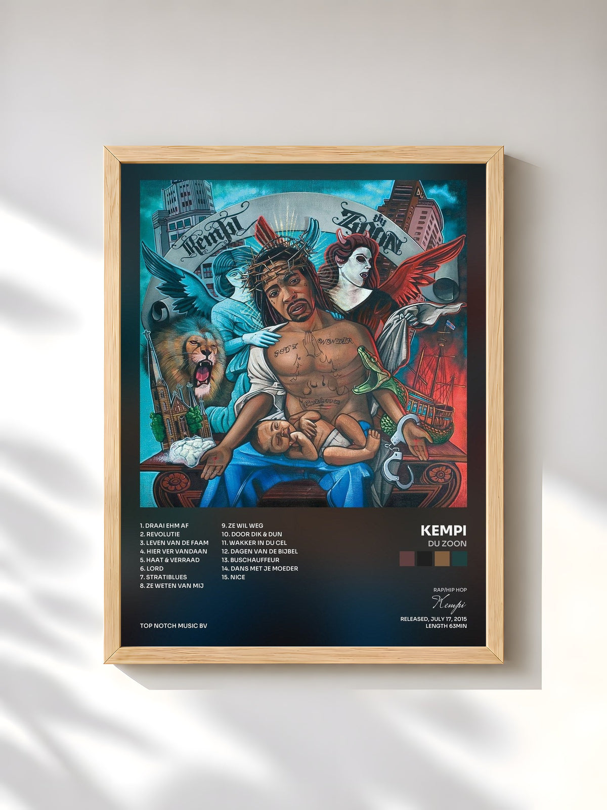 #bois Tableau de l'album Du Zoon de Kempi, cadre en bois brut, imprimé et encadré en France