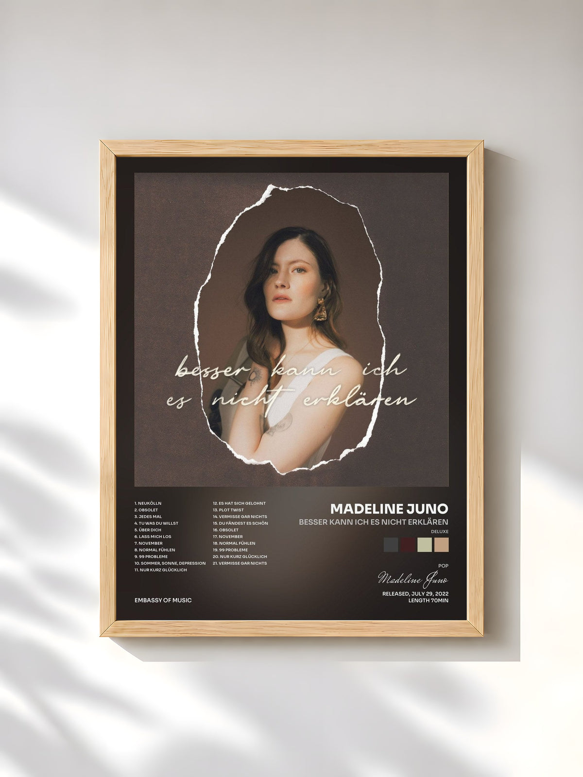 #bois Tableau de l'album Besser kann ich es nicht erklären (Deluxe) de Madeline Juno, cadre en bois brut, imprimé et encadré en France