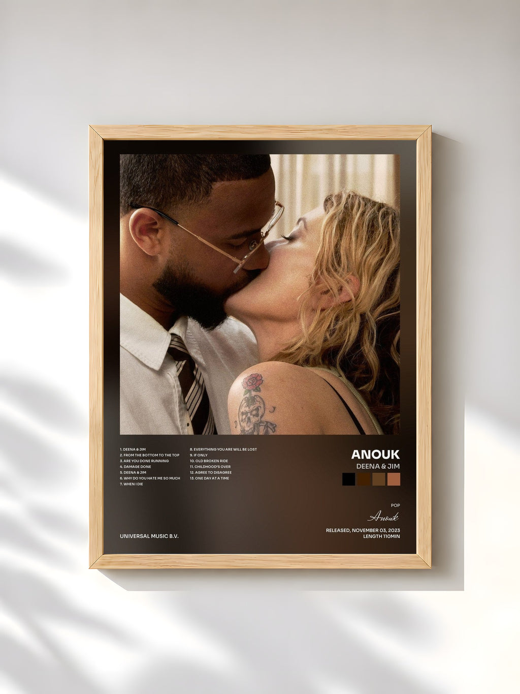 #bois Tableau de l'album Deena & Jim de Anouk, cadre en bois brut, imprimé et encadré en France