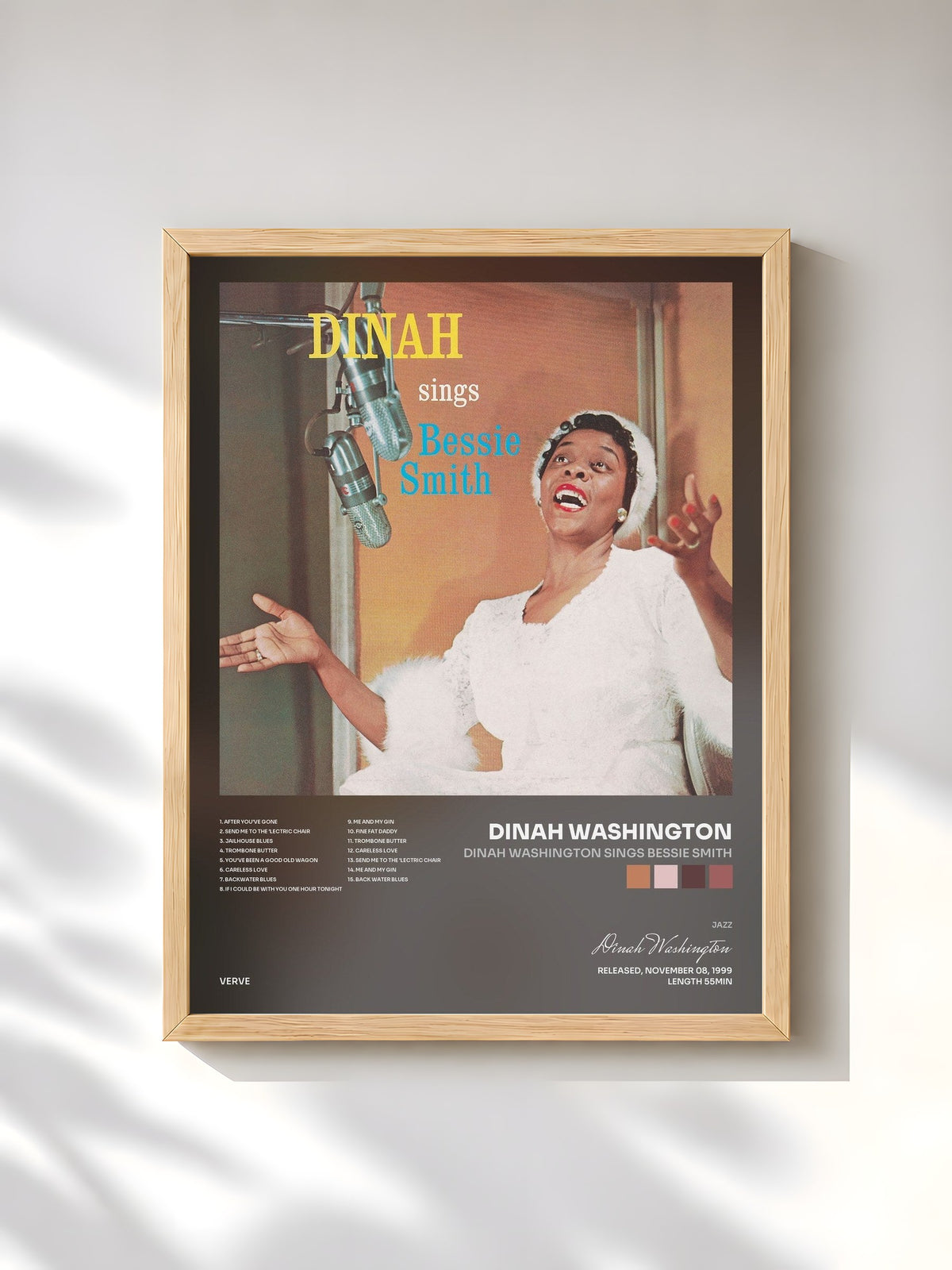 #bois Tableau de l'album Dinah Washington Sings Bessie Smith de Dinah Washington, cadre en bois brut, imprimé et encadré en France