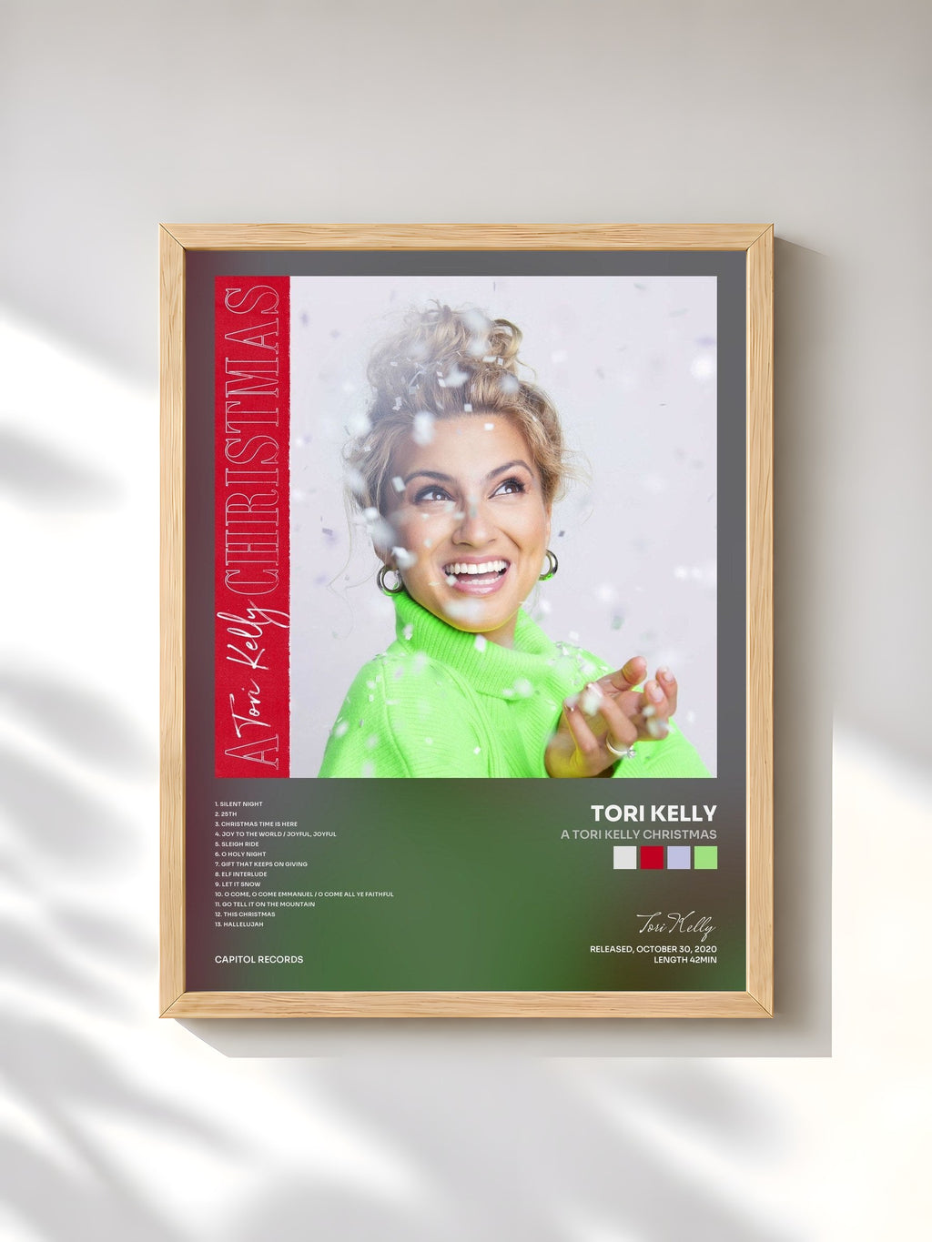 #bois Tableau de l'album A Tori Kelly Christmas de Tori Kelly, cadre en bois brut, imprimé et encadré en France