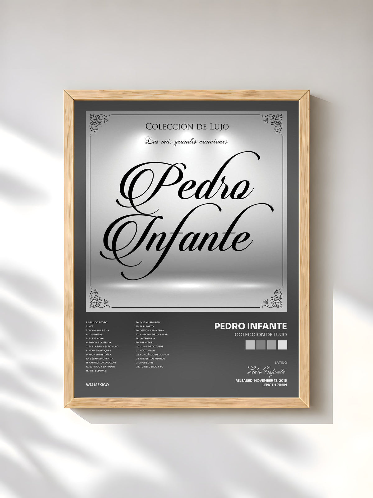 #bois Tableau de l'album Colección de Lujo de Pedro Infante, cadre en bois brut, imprimé et encadré en France