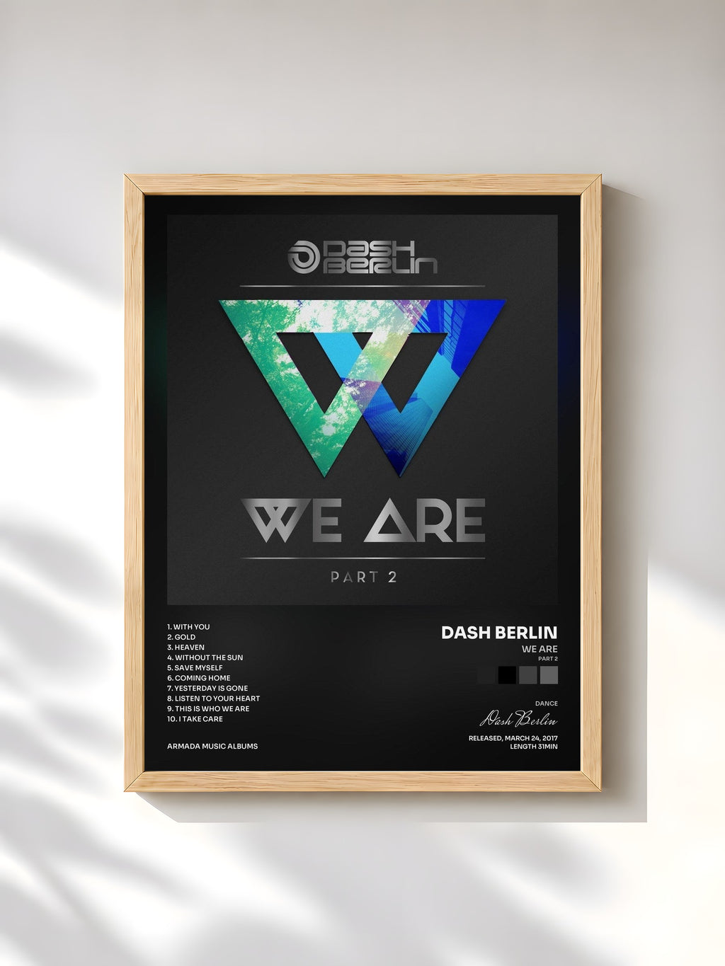 #bois Tableau de l'album We Are (Part 2) de Dash Berlin, cadre en bois brut, imprimé et encadré en France