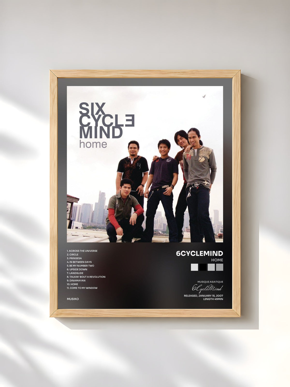 #bois Tableau de l'album Home de 6CycleMind, cadre en bois brut, imprimé et encadré en France