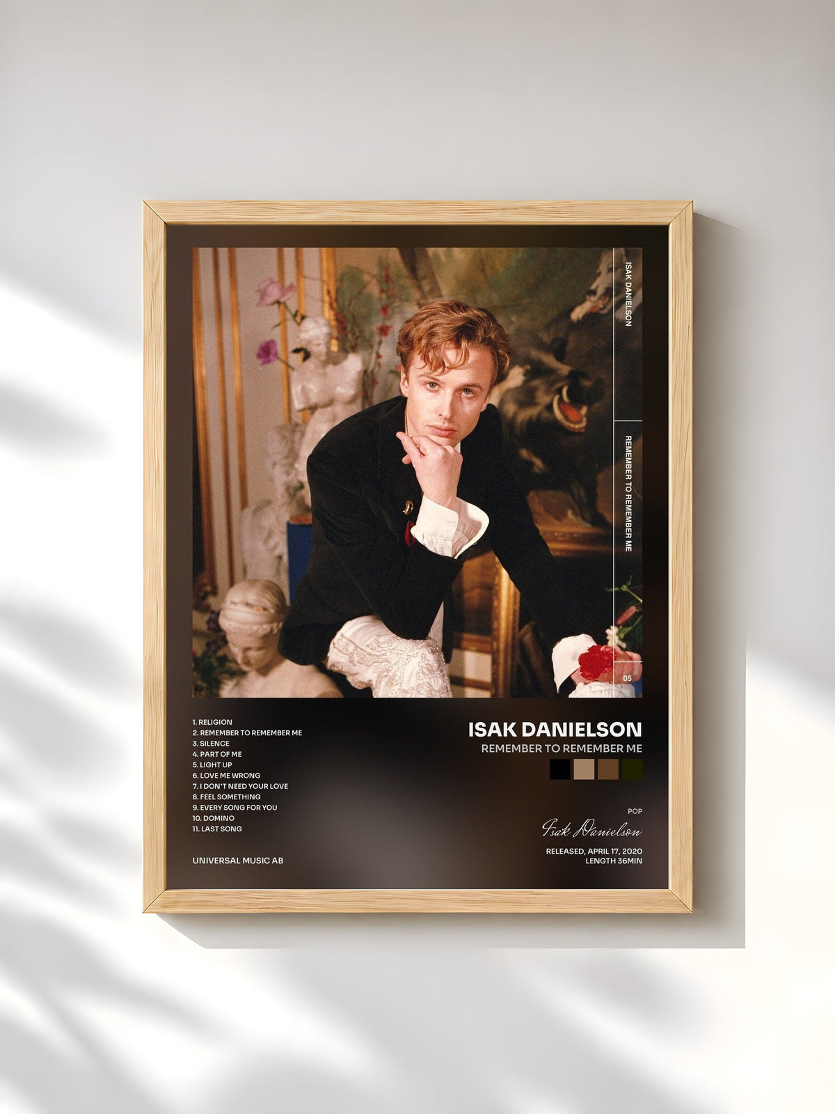 #bois Tableau de l'album Remember To Remember Me de Isak Danielson, cadre en bois brut, imprimé et encadré en France