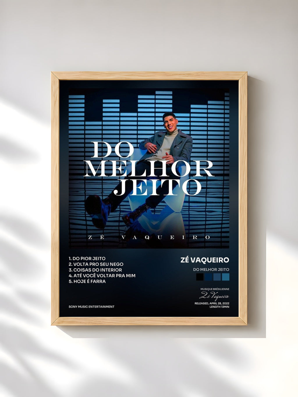 #bois Tableau de l'album Do Melhor Jeito de Zé Vaqueiro, cadre en bois brut, imprimé et encadré en France