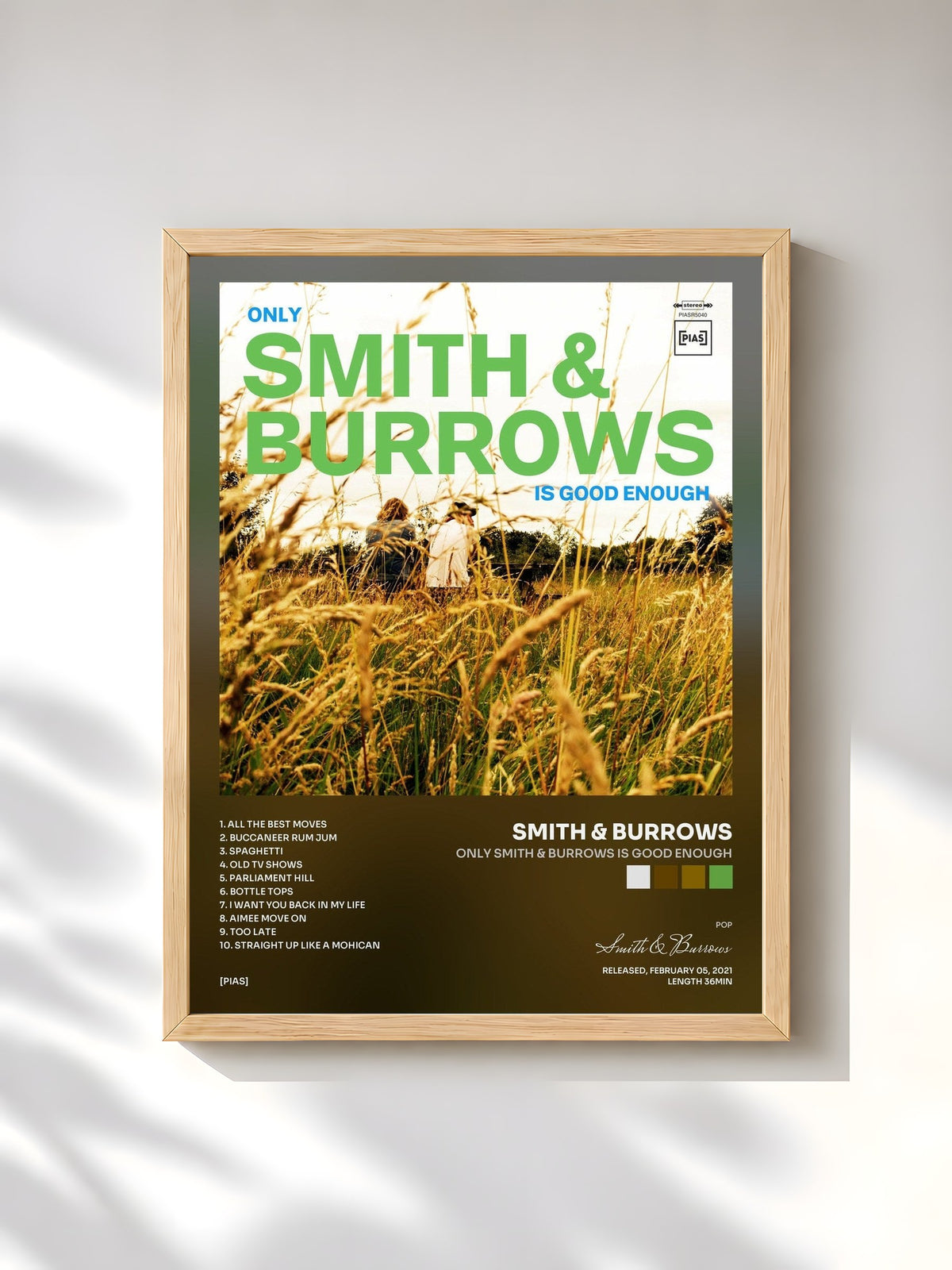 #bois Tableau de l'album Only Smith & Burrows Is Good Enough de Smith & Burrows, cadre en bois brut, imprimé et encadré en France