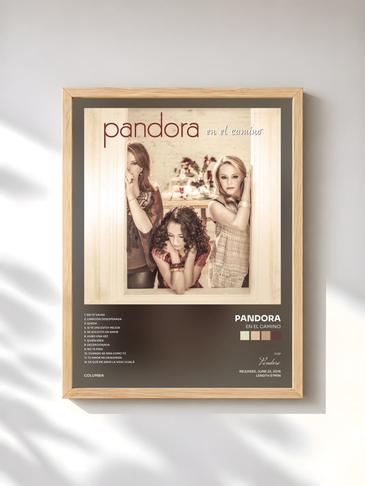 #bois Tableau de l'album En el Camino de Pandora, cadre en bois brut, imprimé et encadré en France
