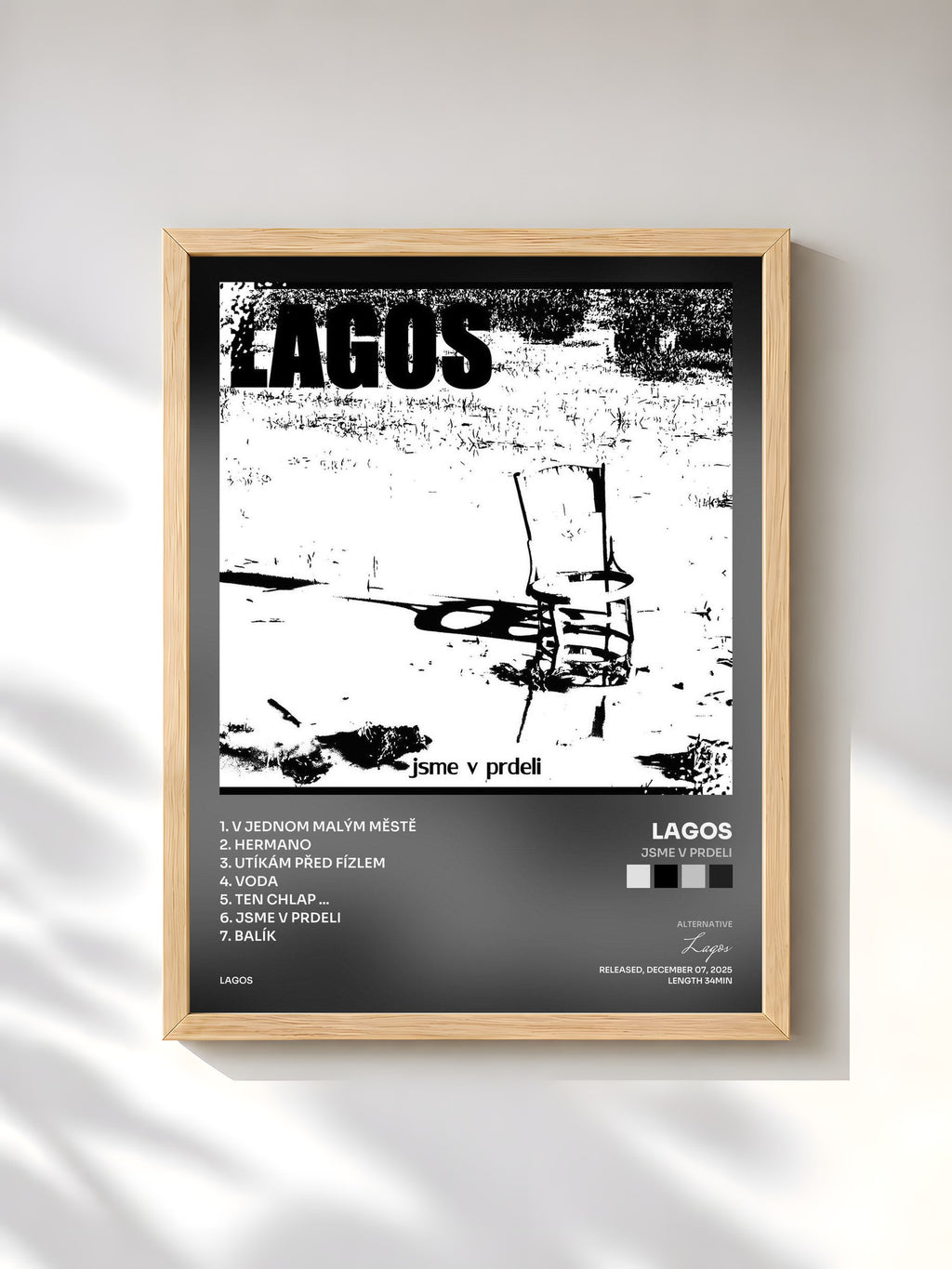 #bois Tableau de l'album jsme v prdeli de Lagos, cadre en bois brut, imprimé et encadré en France