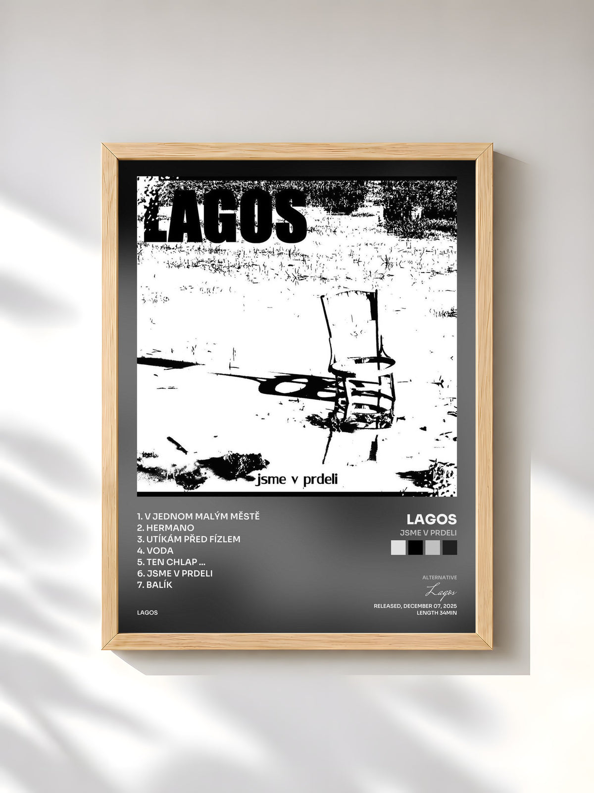 #bois Tableau de l'album jsme v prdeli de Lagos, cadre en bois brut, imprimé et encadré en France
