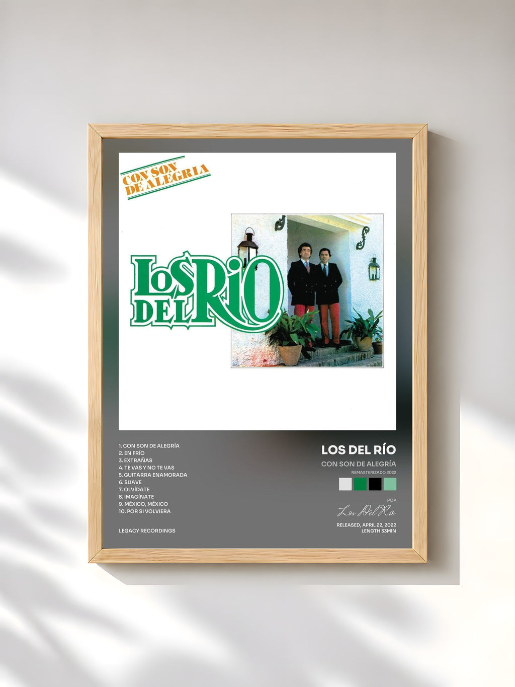 #bois Tableau de l'album Con Son De Alegría (Remasterizado 2022) de Los Del Río, cadre en bois brut, imprimé et encadré en France