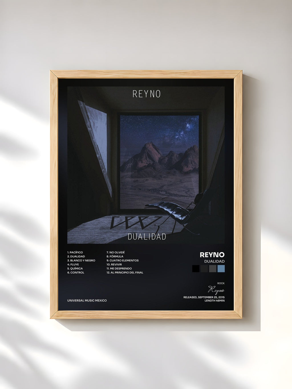 #bois Tableau de l'album Dualidad de Reyno, cadre en bois brut, imprimé et encadré en France