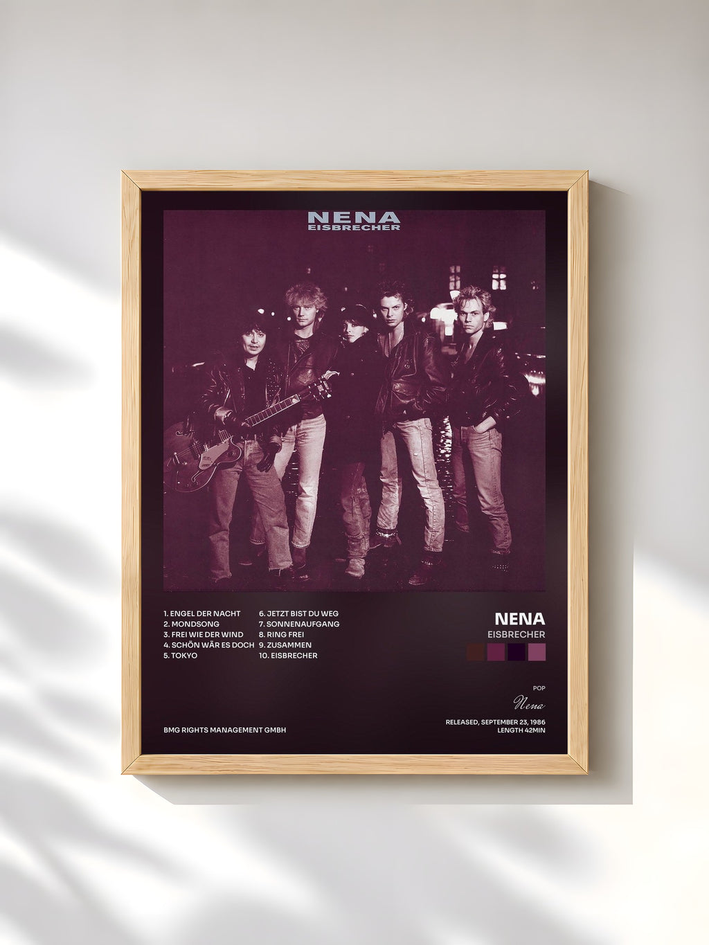 #bois Tableau de l'album Eisbrecher de Nena, cadre en bois brut, imprimé et encadré en France