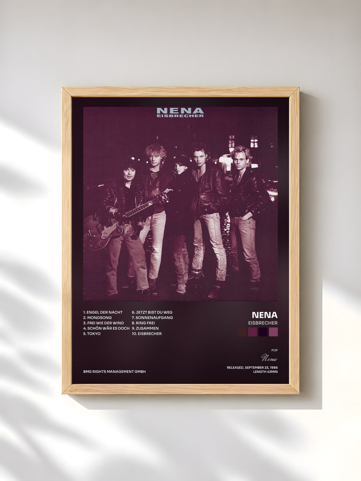 #bois Tableau de l'album Eisbrecher de Nena, cadre en bois brut, imprimé et encadré en France