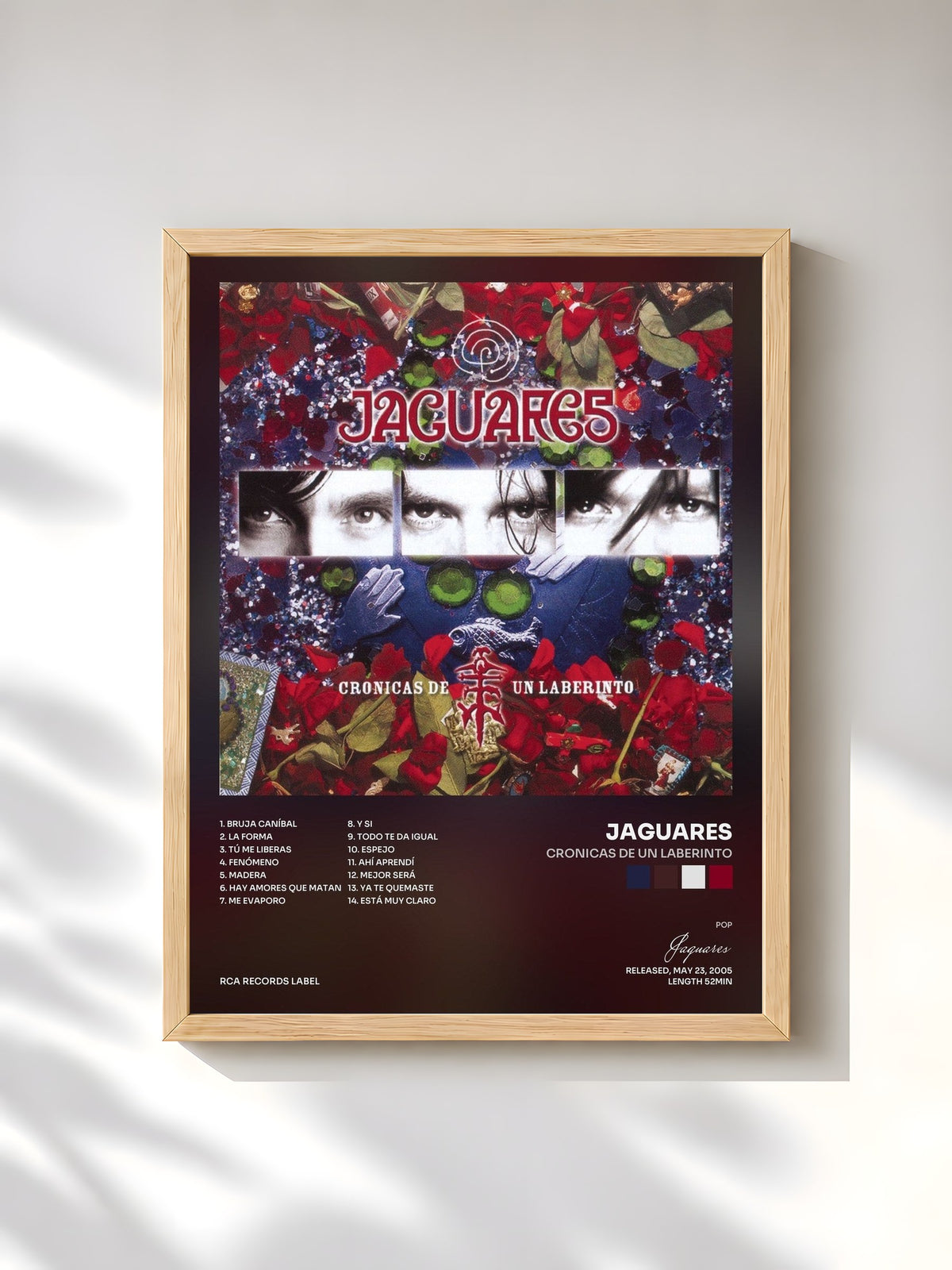 #bois Tableau de l'album Cronicas De Un Laberinto de Jaguares, cadre en bois brut, imprimé et encadré en France
