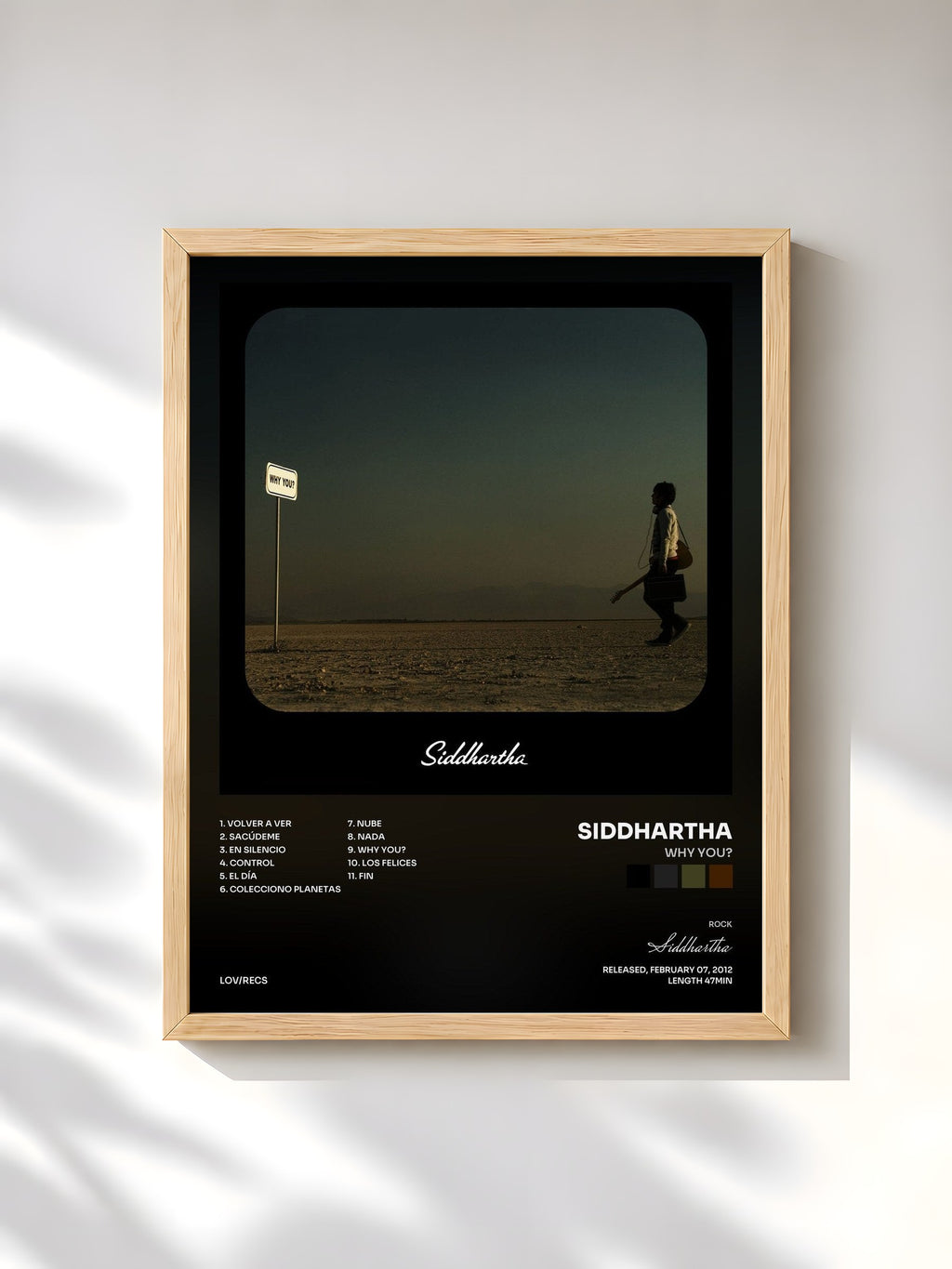 #bois Tableau de l'album Why You? de Siddhartha, cadre en bois brut, imprimé et encadré en France