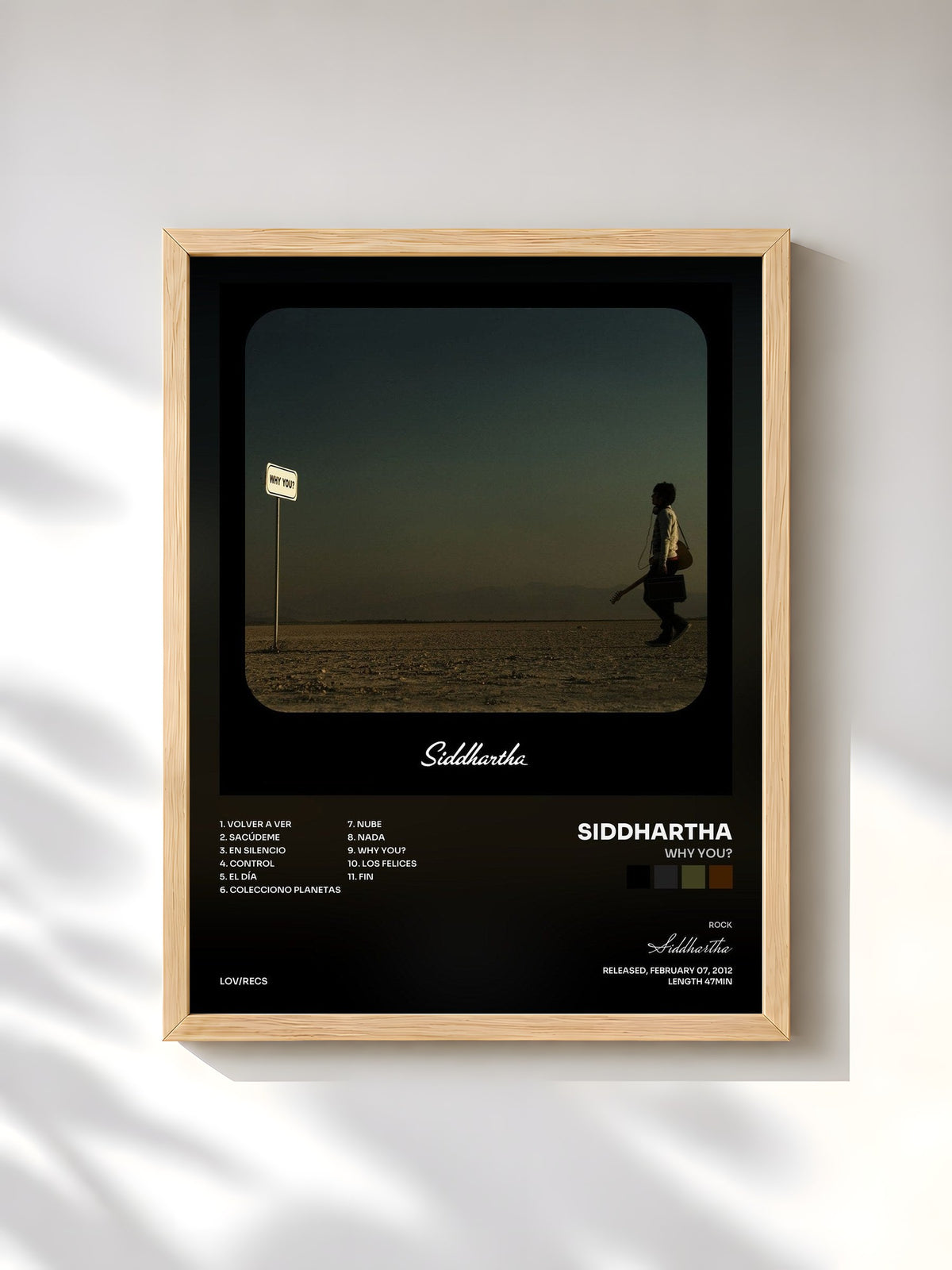 #bois Tableau de l'album Why You? de Siddhartha, cadre en bois brut, imprimé et encadré en France