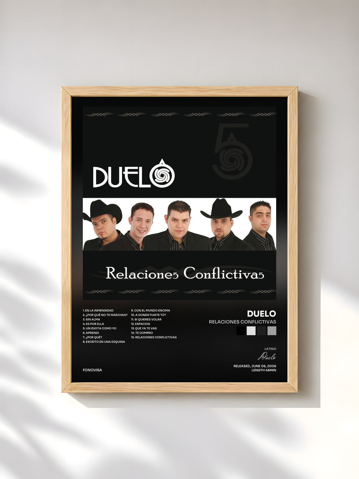 #bois Tableau de l'album Relaciones Conflictivas de Duelo, cadre en bois brut, imprimé et encadré en France