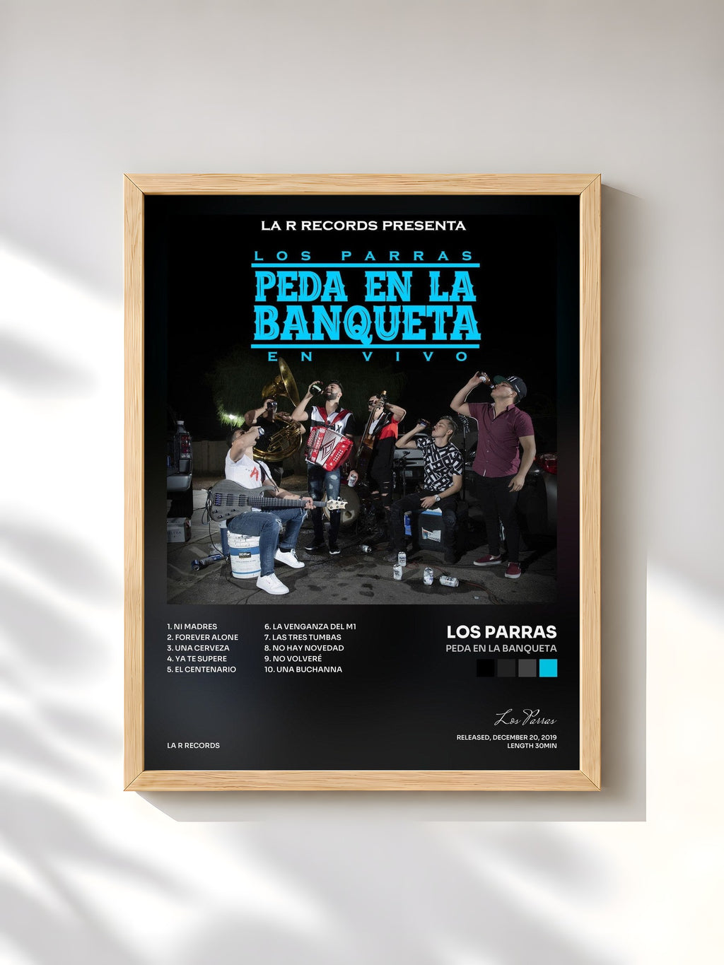 #bois Tableau de l'album Peda en la Banqueta de Los Parras, cadre en bois brut, imprimé et encadré en France