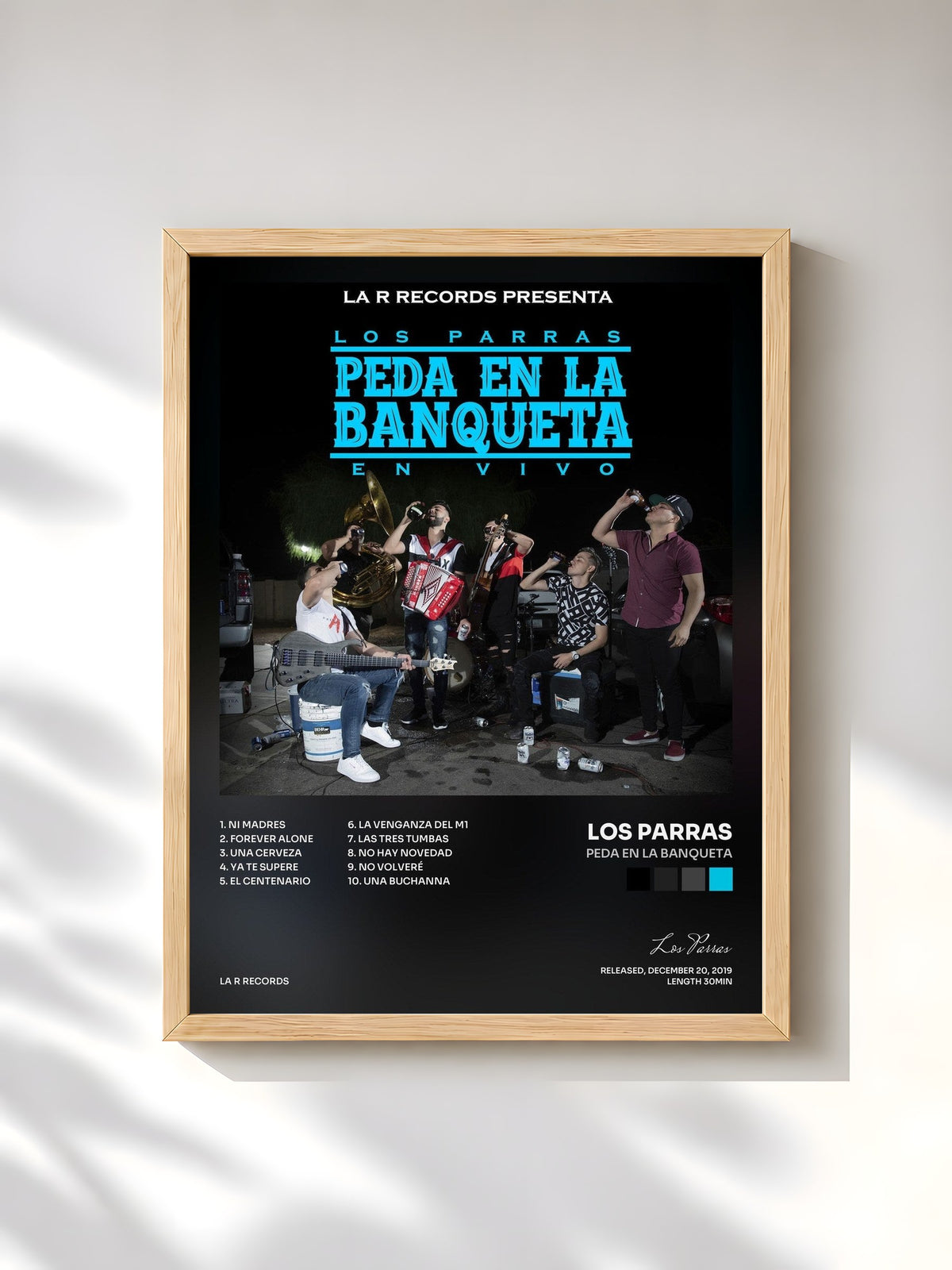 #bois Tableau de l'album Peda en la Banqueta de Los Parras, cadre en bois brut, imprimé et encadré en France