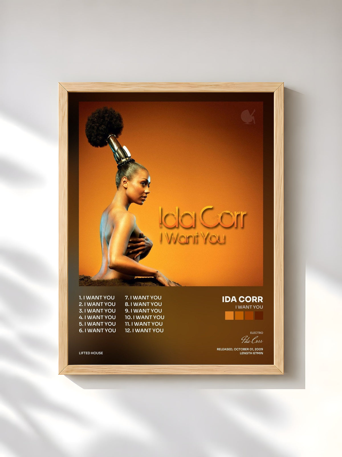 #bois Tableau de l'album I Want You de Ida Corr, cadre en bois brut, imprimé et encadré en France