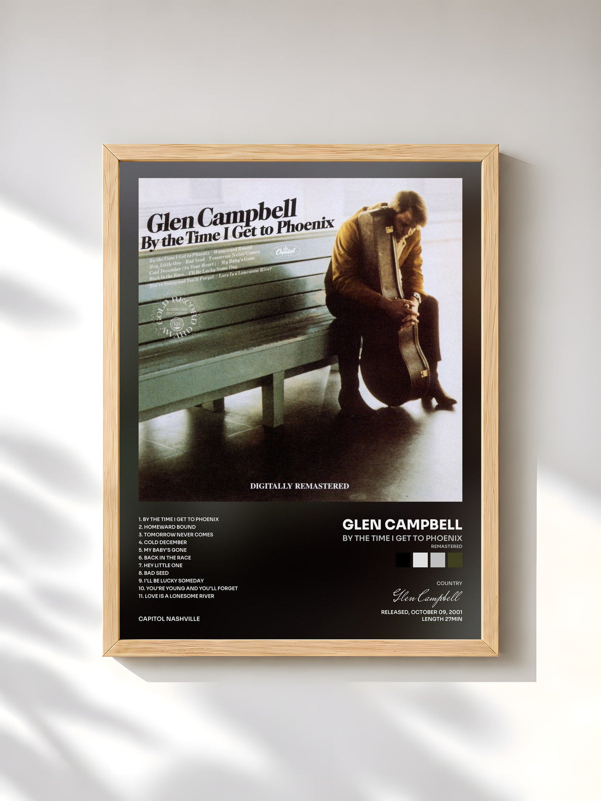 #bois Tableau de l'album By The Time I Get To Phoenix (Remastered) de Glen Campbell, cadre en bois brut, imprimé et encadré en France