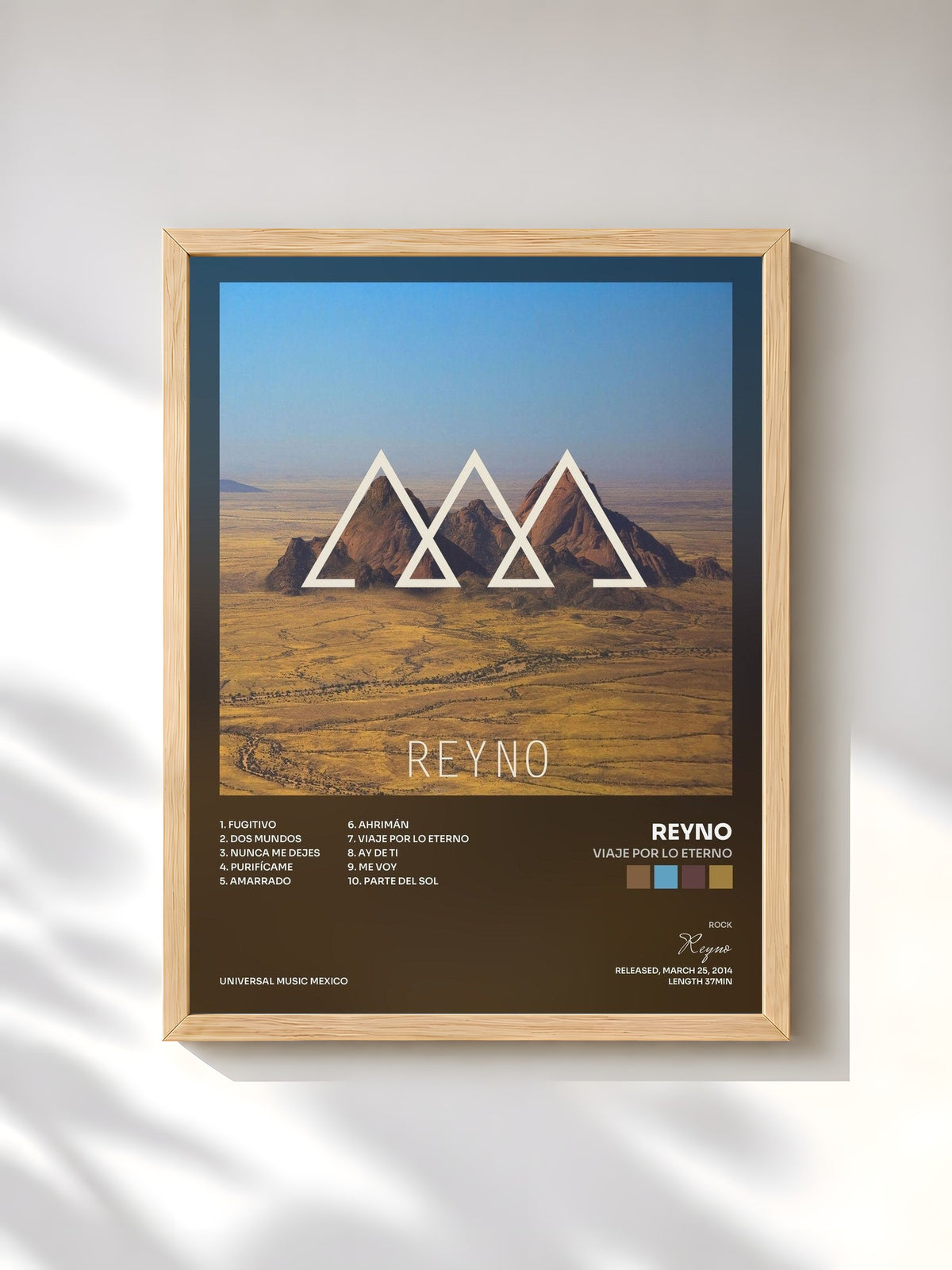 #bois Tableau de l'album Viaje Por Lo Eterno de Reyno, cadre en bois brut, imprimé et encadré en France