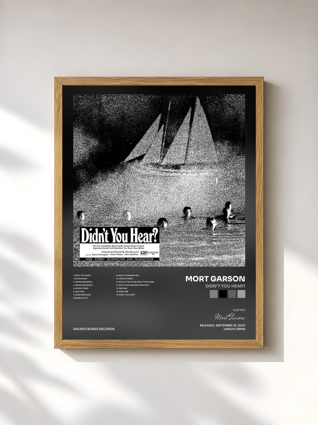 #bois Tableau de l'album Didn't You Hear? de Mort Garson, cadre en bois brut, imprimé et encadré en France