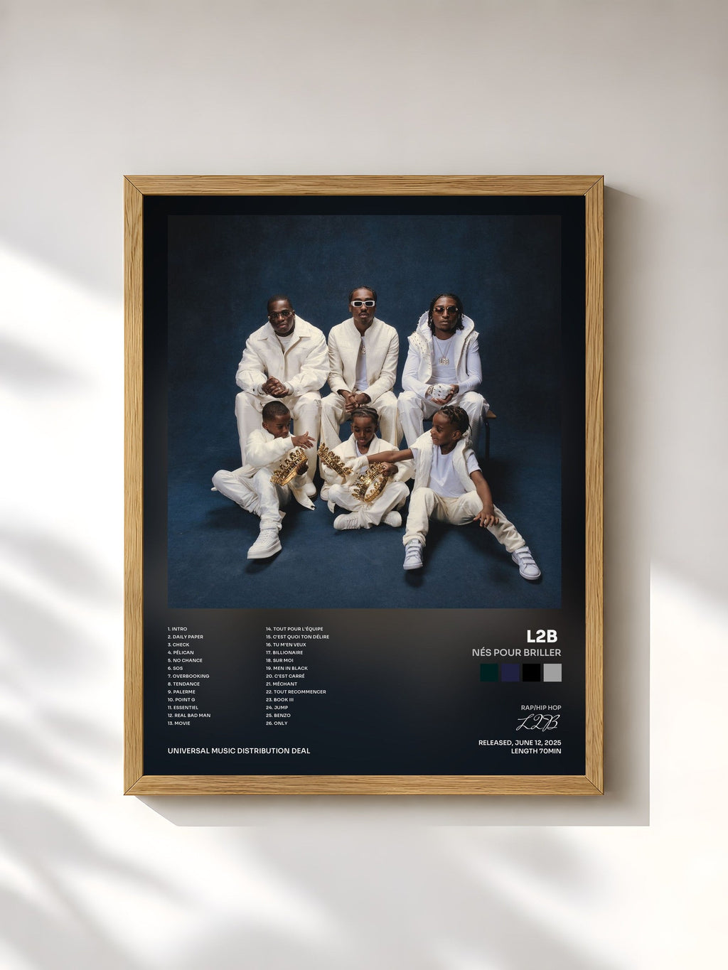 #bois Tableau de l'album Nés Pour Briller de L2B , cadre en bois brut, imprimé et encadré en France