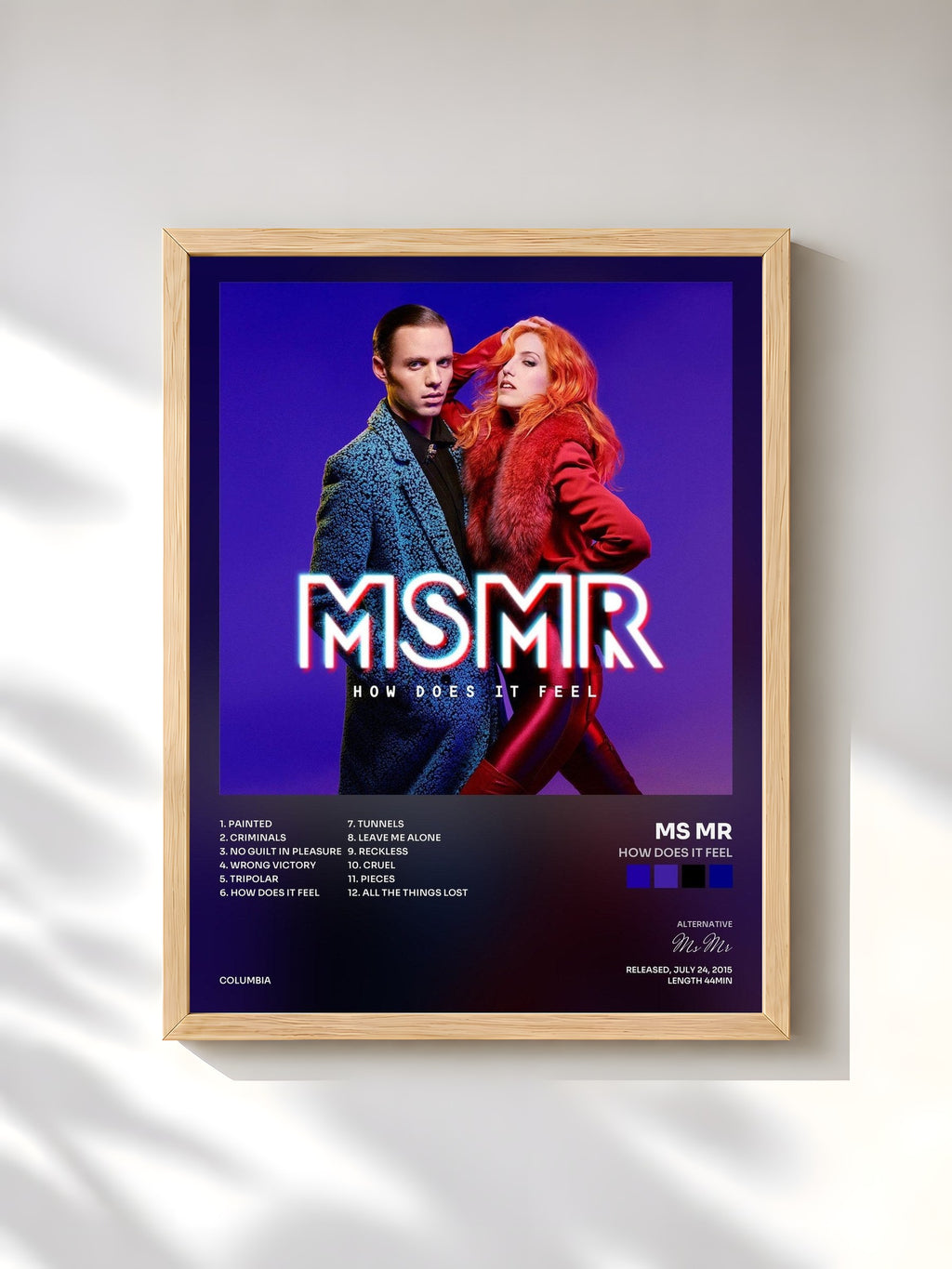 #bois Tableau de l'album How Does It Feel de Ms Mr, cadre en bois brut, imprimé et encadré en France