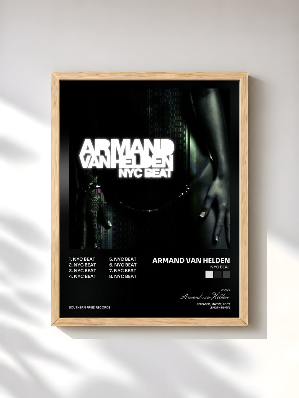 #bois Tableau de l'album NYC Beat de Armand van Helden, cadre en bois brut, imprimé et encadré en France