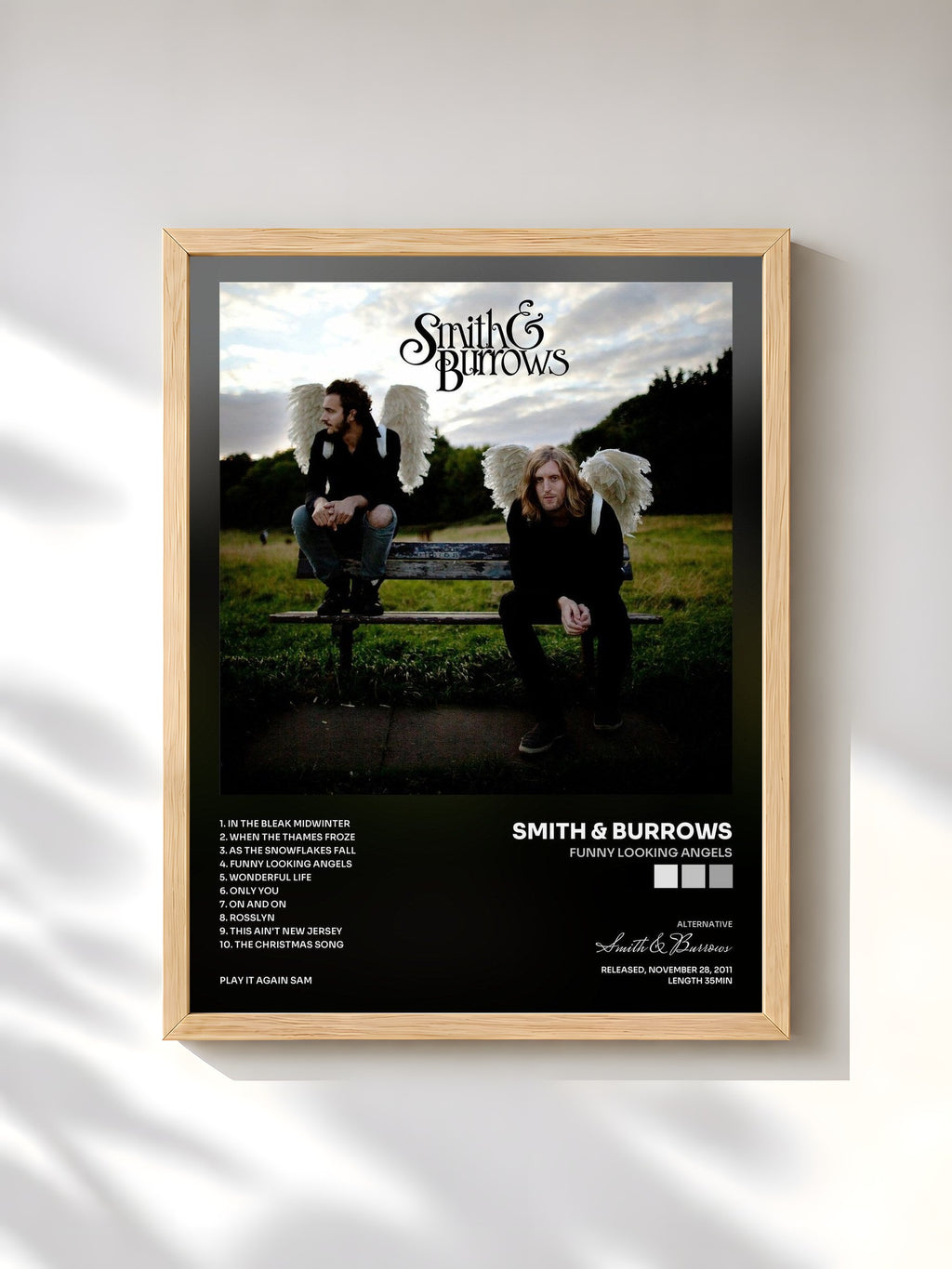 #bois Tableau de l'album Funny Looking Angels de Smith & Burrows, cadre en bois brut, imprimé et encadré en France