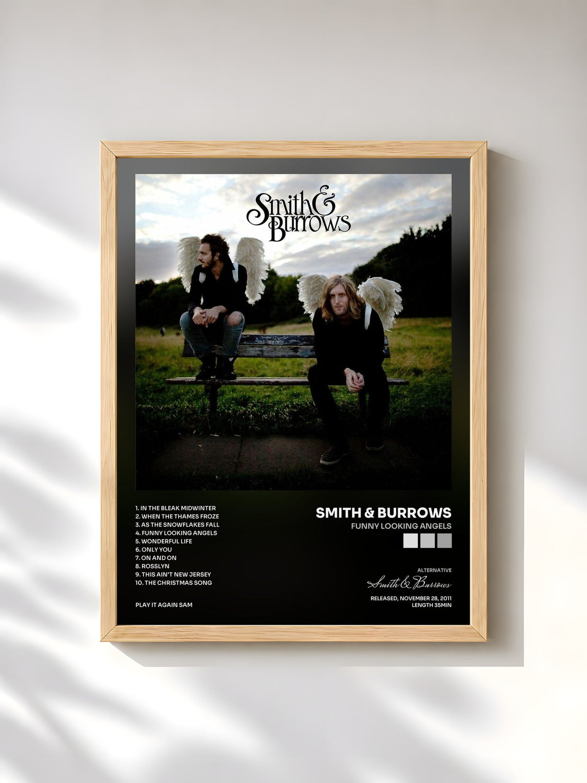 #bois Tableau de l'album Funny Looking Angels de Smith & Burrows, cadre en bois brut, imprimé et encadré en France