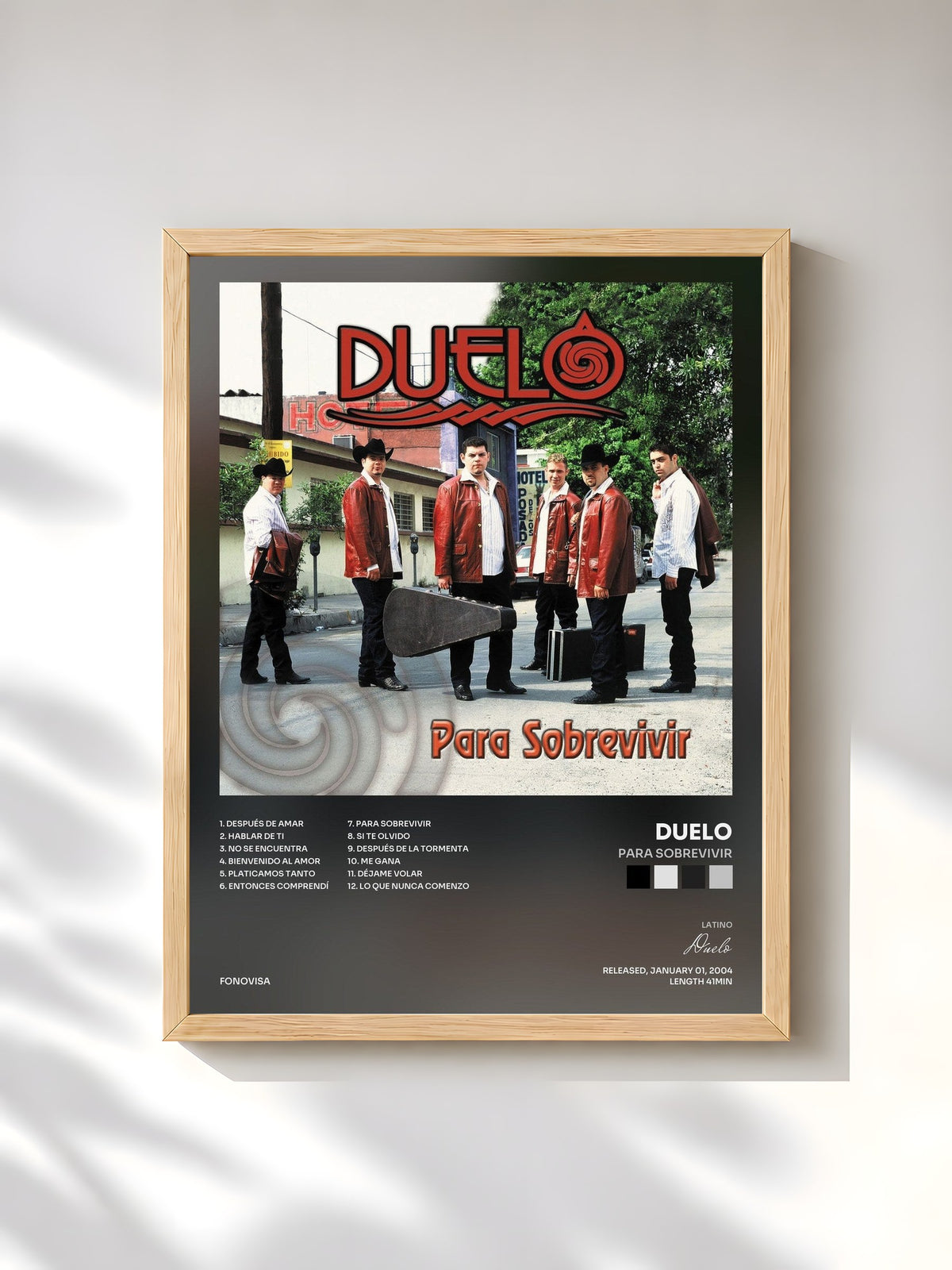 #bois Tableau de l'album Para Sobrevivir de Duelo, cadre en bois brut, imprimé et encadré en France