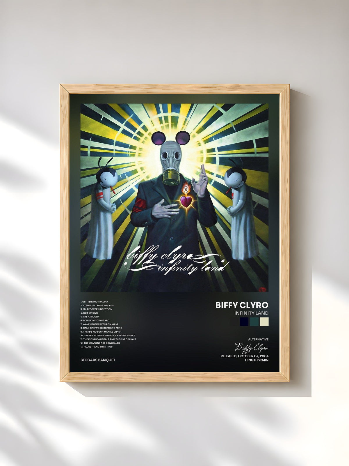 #bois Tableau de l'album Infinity Land de Biffy Clyro, cadre en bois brut, imprimé et encadré en France