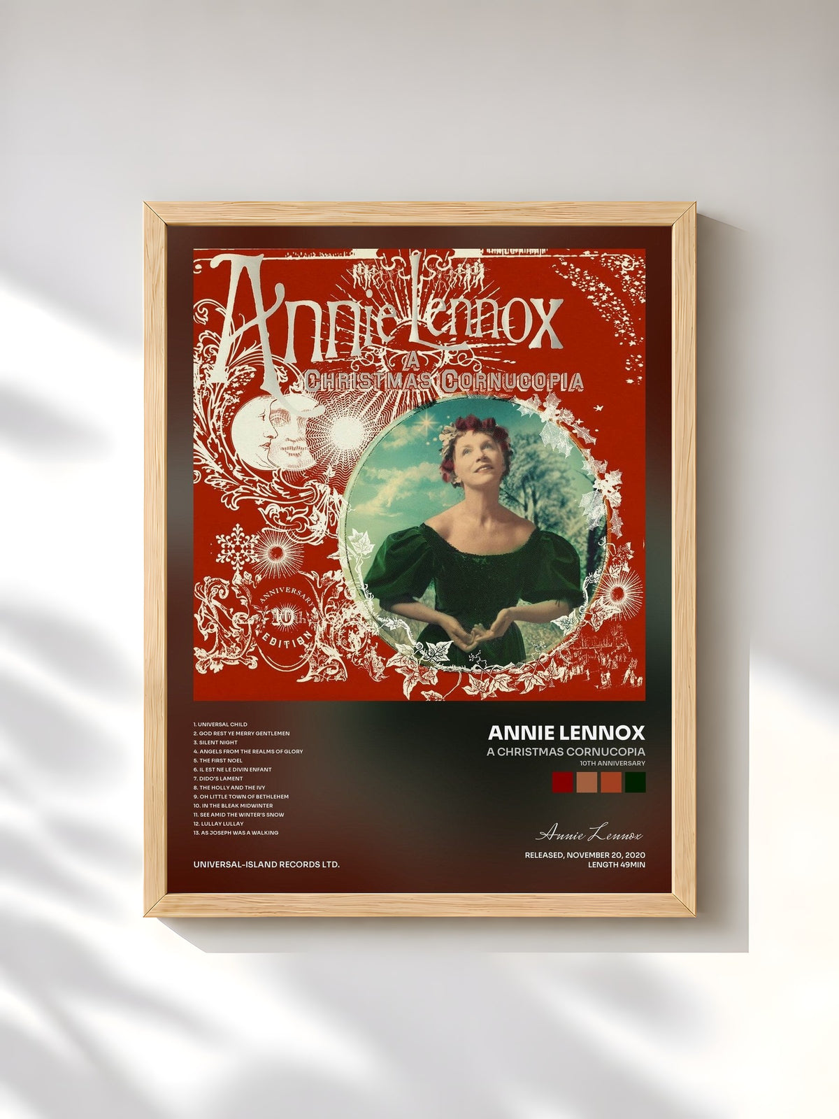 #bois Tableau de l'album A Christmas Cornucopia (10th Anniversary) de Annie Lennox, cadre en bois brut, imprimé et encadré en France