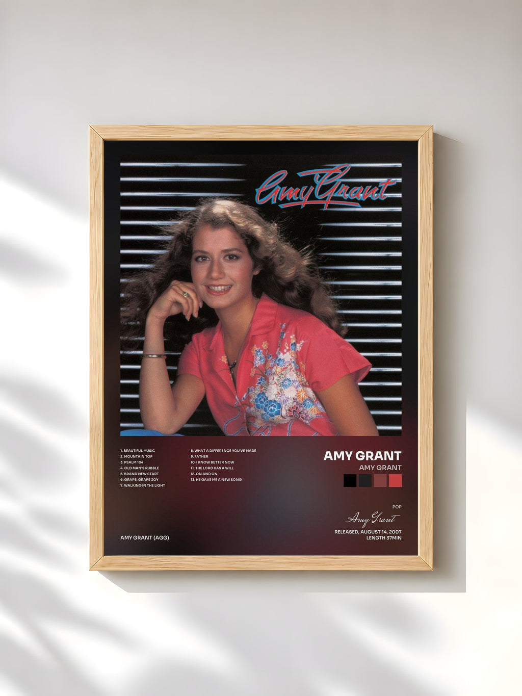 #bois Tableau de l'album Amy Grant de Amy Grant, cadre en bois brut, imprimé et encadré en France