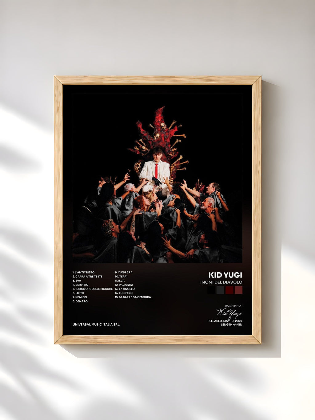#bois Tableau de l'album I Nomi del Diavolo de Kid Yugi, cadre en bois brut, imprimé et encadré en France