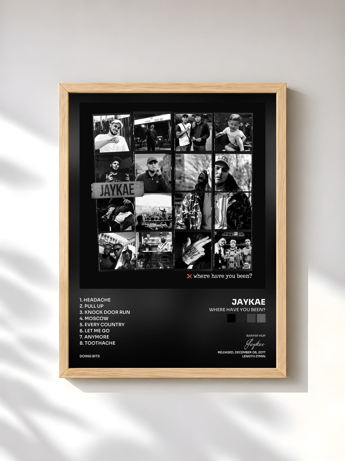 #bois Tableau de l'album Where Have You Been? de Jaykae, cadre en bois brut, imprimé et encadré en France