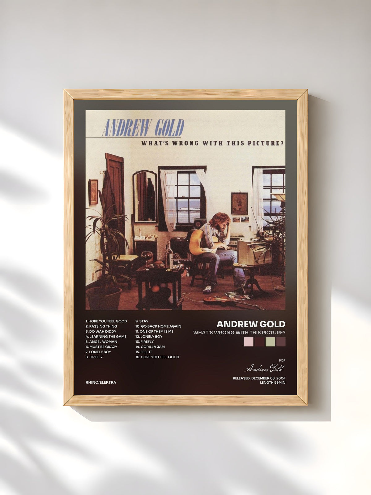 #bois Tableau de l'album What's Wrong with This Picture? de Andrew Gold, cadre en bois brut, imprimé et encadré en France