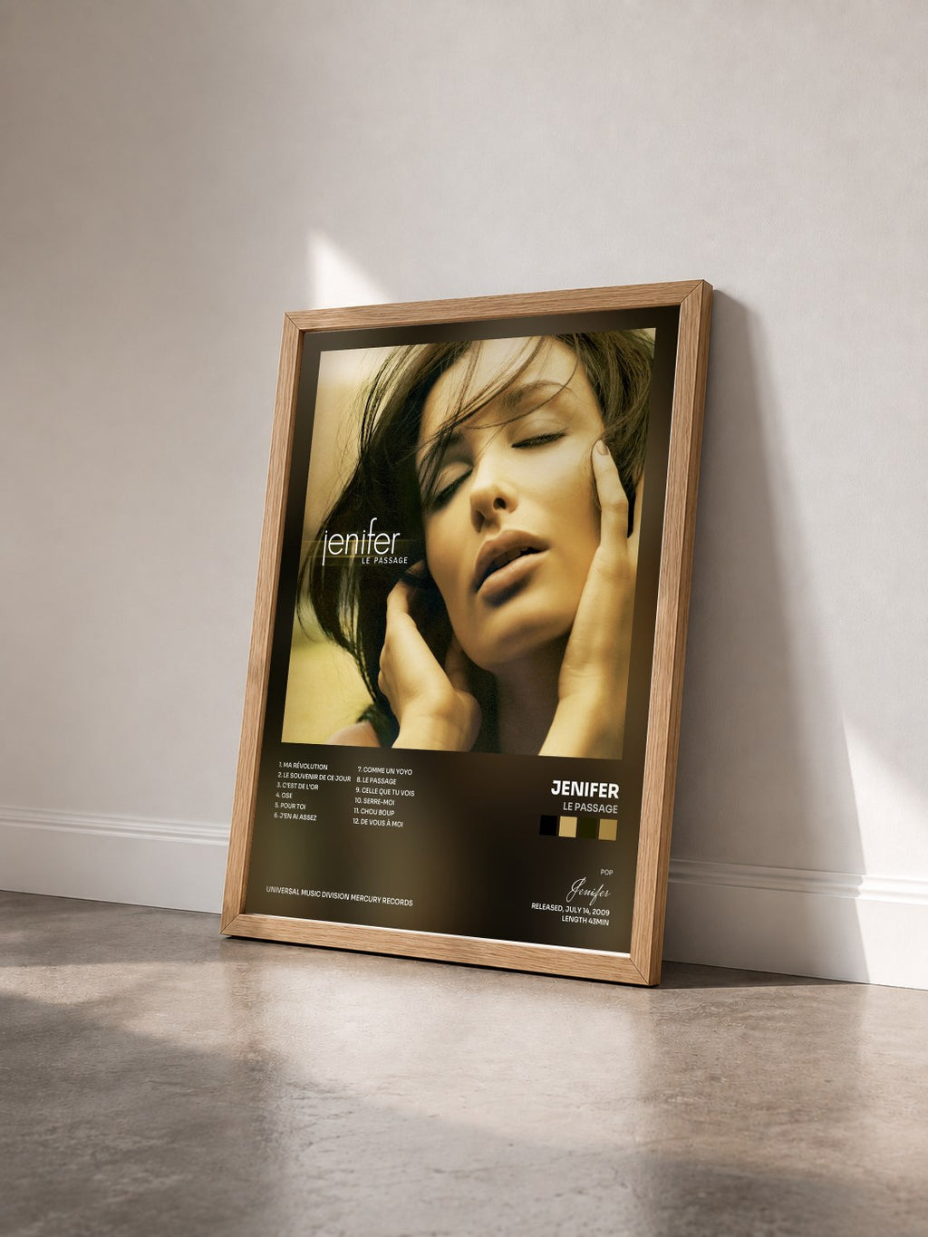 #bois Tableau de l'album Le passage de Jenifer vu de trois quarts, cadre en bois brut
