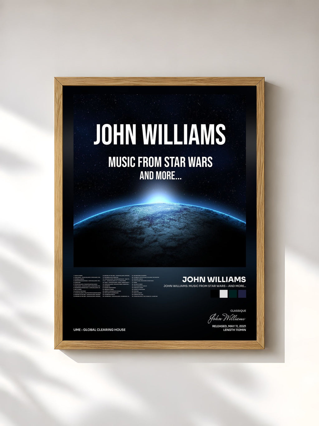 #bois Tableau de l'album John Williams: Music from Star Wars - and more... de John Williams, cadre en bois brut, imprimé et encadré en France