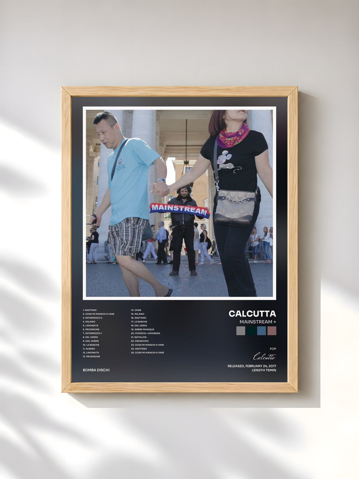 #bois Tableau de l'album Mainstream + de Calcutta, cadre en bois brut, imprimé et encadré en France