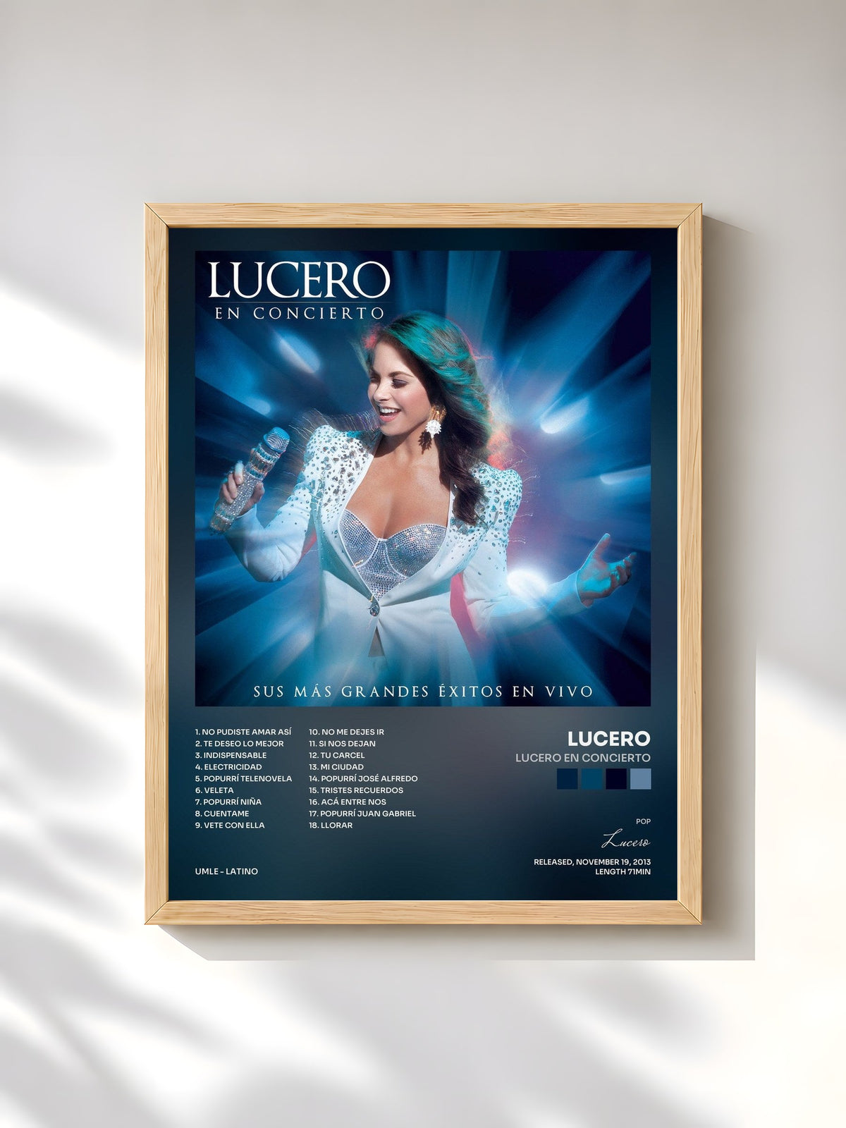 #bois Tableau de l'album Lucero En Concierto de Lucero, cadre en bois brut, imprimé et encadré en France